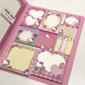 Kawaii Hello Kitty cahier pense-bête N fois autocollants Anime Kuromi cannelle mélodie bloc-notes