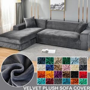 Housse de canapé en velours pour salon housse de canapé élastique épaisse 1/2/3/4 places housse