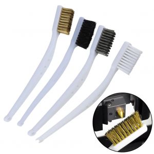 Brosse métallique en laiton, manche en plastique blanc, acier inoxydable, Nylon, métal, rouille,