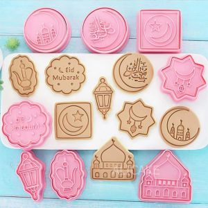 Tampon emporte-pi&egrave;ce pour Eid Mubarak Eid al Fitr, th&eacute;i&egrave;re de la mosqu&eacute;e croissant, moule &agrave; biscuits