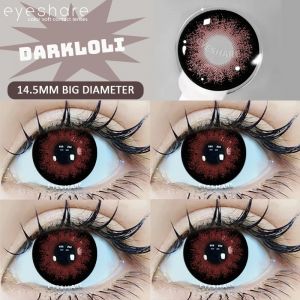 AMARA 1 paire de lentilles de Contact de couleur rouge noir pour grands yeux lentilles de Contact de