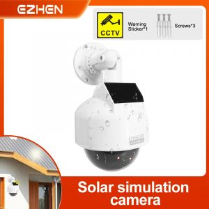 1PC fausse caméra solaire caméra de sécurité factice avec lumière rouge LED étanche fausse caméra de