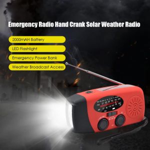 Radio à manivelle d'urgence avec lampe de poche LED, radio météo, radio dynamo, AM, FM, NOAA,
