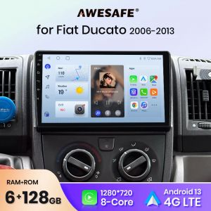AWESAFE-Autoradio PX9 pour Fiat Ducato, KIT Boxer 2, Cristaux en Jumper 2 2006-2015, Écran Carplay