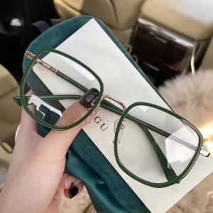 Lunettes de blocage bleues ultralégères pour filles, monture rétro verte, lunettes unies, lunette de
