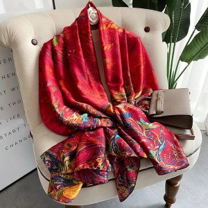 Écharpe de printemps pour femmes, Design de luxe, écharpe lisse en soie, bandeau musulman doux,