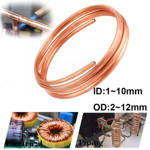 Bobine de Tube en cuivre souple de 1M, diamètre extérieur 2/3/4/5/6/8/10/12mm, fil de cuivre pur