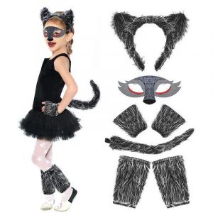 Fille en peluche loup oreille bandeau queue jupe masque costume loup Cosplay fête Costumes dames