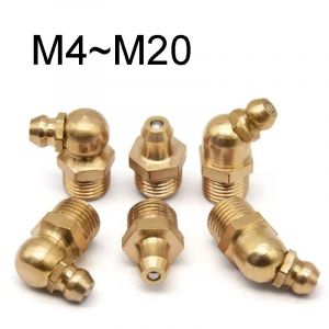 Mamelon de graisse en laiton, huile de cuivre, filetage de bouche droit/45, 1 &agrave; 10 pi&egrave;ces &deg; /90 &deg;