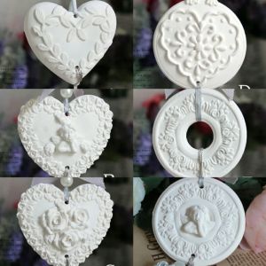 Moule en Silicone en forme de cœur, feuilles, anges, Roses, guirlandes, couronnes d'ange, 6 Styles,