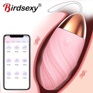 Vibromasseur gode Bluetooth sans fil pour femme, &oelig;uf vibrant t&eacute;l&eacute;command&eacute;, jouet pour couple,