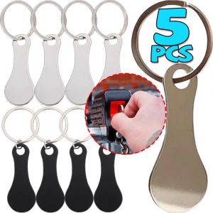 Porte-cl&eacute;s de jeton de chariot de chariot d'acier inoxydable porte-coin Portable porte-cl&eacute;s amovible