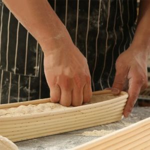 Panier rectangulaire Banneton Brotform Long pour pâte à pain, panier de tissage en rotin avec