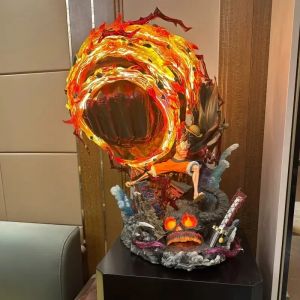 Figurine de dessin animé Gk, une pièce, Luffy avec jouets Led, équipement 3, Statue rouge Roc en