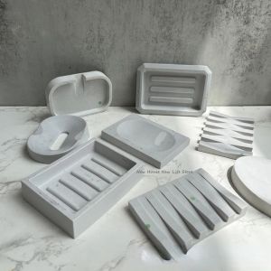 Plateau de rangement de savon, moules en b&eacute;ton et Silicone, assiette carr&eacute;e, moules en r&eacute;sine &eacute;poxy,