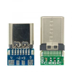 Connecteur USB 3.1 Type C 24 broches m&acirc;le/femelle, adaptateur de prise pour fil &agrave; souder et c&acirc;ble 24