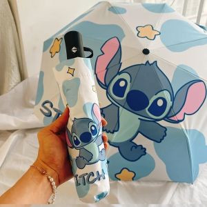 Disney Stitch Parasol Dessin Animé Lilo & Stitch Parapluie Protection UV 3 Parasol Portable Pliant