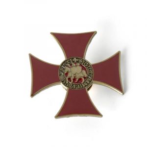 Badge chevaliers templiers, broche en émail avec croix rouge pour accessoire de bijoux