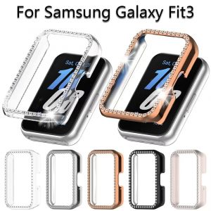 Bling PC étui creux pour Samsung Galaxy Fit 3 Samrt bracelet de montre diamant cristal pare-chocs