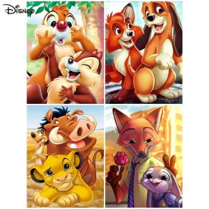 Kits de couture de croix Disney le roi Lion, broderie Simba Tod, dessin animé en cuivre, toile