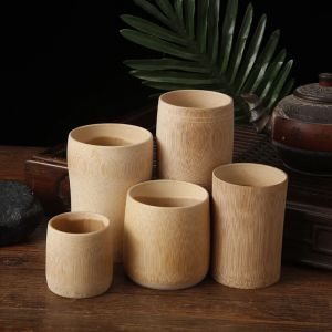 Tasse &agrave; sak&eacute; japonaise en bambou naturel, 1 pi&egrave;ce, tasse d'eau chinoise en bois pour th&eacute;, vin, caf&eacute;,