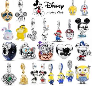 Nouveau 925 argent Sterling Disney parc Minnie verre Mickey perles breloque ajustement Original