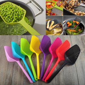 Pelles de cuisine créatives, passoire alimentaire, cuillère en nylon, gadgets de vidange, grande