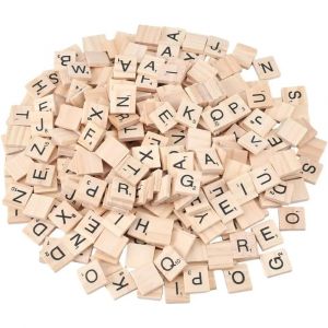 300 pi&egrave;ces carreaux de lettres Scrabble lettres 18X19mm lettre d'orthographe en bois A-Z lettres