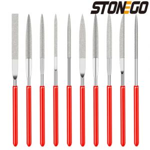 STONEGO 10 pièces/ensemble limes diamantées pour bijoutier en métal pierre polissage sculpture sur