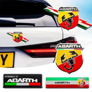 Autocollant 3D de style de voiture en métal Abarth Scorpion, Badge adhésif emblème pour Abarth Punto