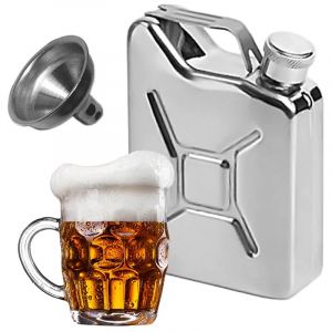 Flacon de hanche de 5 oz avec entonnoir, Pot &agrave; vin Portable, Flagon cr&eacute;atif en acier inoxydable pour