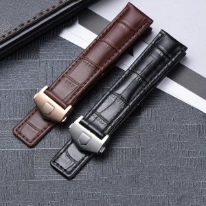 19mm 20mm 22mm Bracelet en cuir véritable pour montre Tag Heuer Carrera Monaco montre ceinture noir