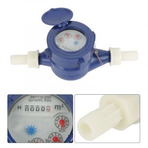Compteur mesure du d&eacute;bit d'eau jardin en plastique, compteur humide froid 15MM, 15mm, pouces, pour