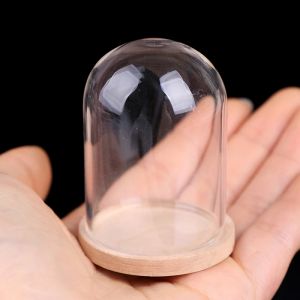Présentoir de fleurs miniatures pour maison de poupée 1:12, pot de cloche en verre avec Base en