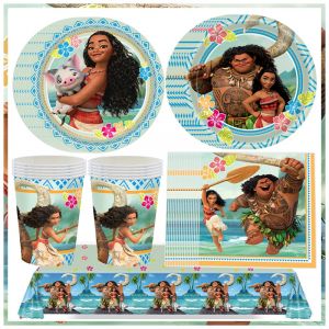 Nouveau Disney Moana décorations de fête d'anniversaire fournitures Moana princesse assiettes en