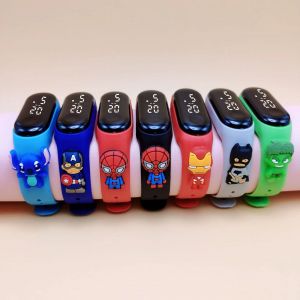 Disney point LED étanche enfants montre numérique Spiderman Hulk enfants montre sport tactile montre