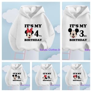 Mickey Minnie sweat &agrave; capuche pour enfants Disney anniversaire num&eacute;ro 1-9 gar&ccedil;on fille v&ecirc;tements