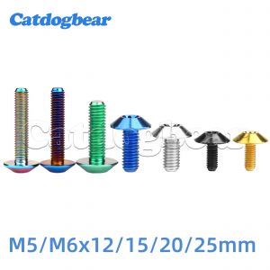 Catdogbear 4 pi&egrave;ces boulon en titane M5/M6x12/15/20/25mm Torx boulons &agrave; t&ecirc;te de parapluie vis pour