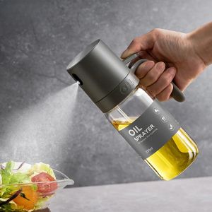 Bouteille de pulv&eacute;risation d'huile 250ml, distributeurs d'huile de cuisson en verre &agrave; haute teneur