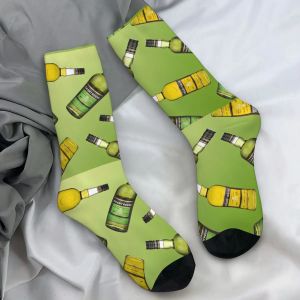 Bouteille de Chartreuse verte, peinture à l'huile, bas de boisson pour femmes et hommes, chaussettes
