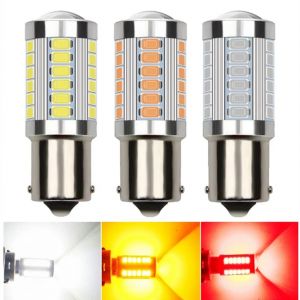 2 pièces PY21W P21/5W 1156 Ba15s 1157 Bay15d pour ampoule LED de voiture clignotant 12V 33SMD 7000K