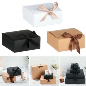 Boîte carrée en papier Kraft, paquet en carton, boîtes de rangement de bonbons cadeaux de