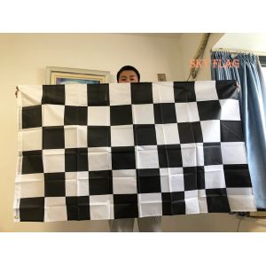 SKY DRAPEAU 90x150 cm Bannière à carreaux noir et blanc 3*5FT Drapeau de course suspendu Drapeau à