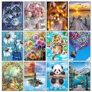 Bricolage 5D diamant peinture Animal paysage fleur point de croix Kit complet rond broderie mosaïque