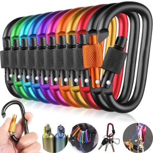 Ensemble de porte-cl&eacute;s en alliage d'aluminium, mousqueton Dulmousqueton, pince &agrave; mousqueton