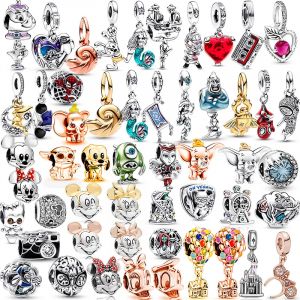 Disney Mickey Minnie glace et neige princesse dessin animé série pendentif bricolage grand trou en