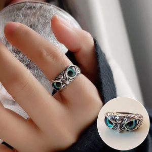 Bague de théâtre vintage mauvais yeux pour hommes et femmes, bague de fiançailles réglable, breloque