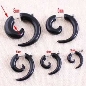 1 paire hommes femmes mode nouveau faux cônes d'oreille en spirale extenseurs d'oreille d'escargot