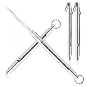 Cure-dents de poche portables en titane, porte-clés argenté avec porte-cure-dents en métal pour