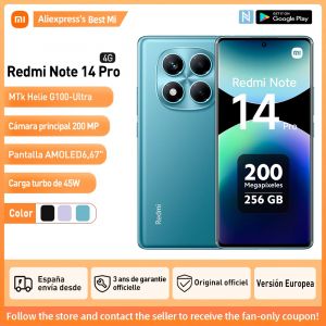Xiaomi Redmi Note 14 Pro 4G Version Europ&eacute;enne8+256GB  MediaTek Helio G100-Ultra &Eacute;cran AMOLED 6,67"
